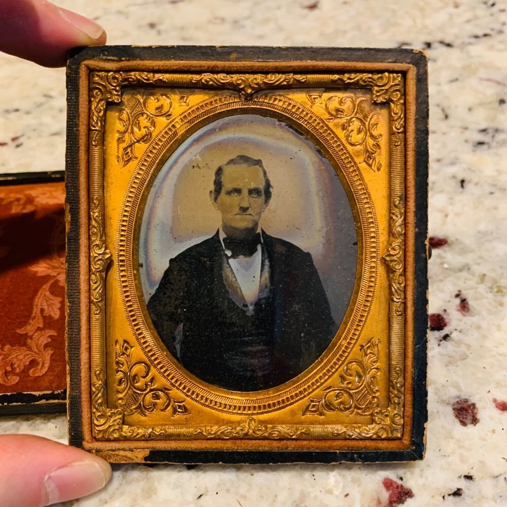 Amazing 1/6 Plate Ambrotype WEALTHY MAN DAGUERREOTYPE